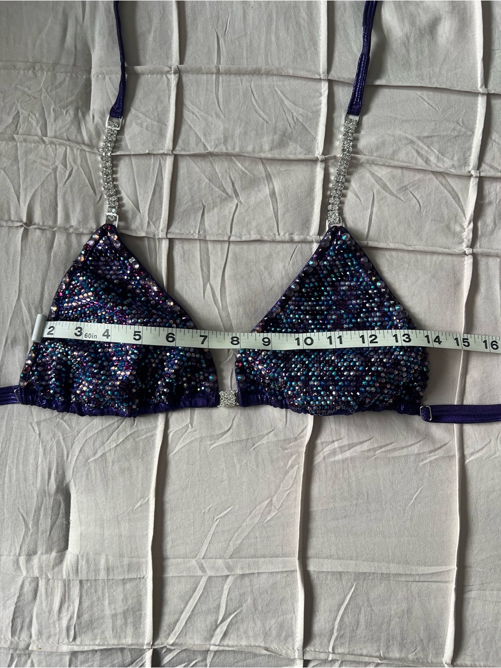 Crystal Embellished Dark Purple Bikini Set - Picture 12 of 12